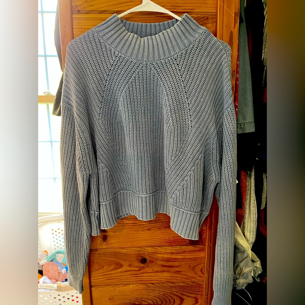 Blue knit sweater